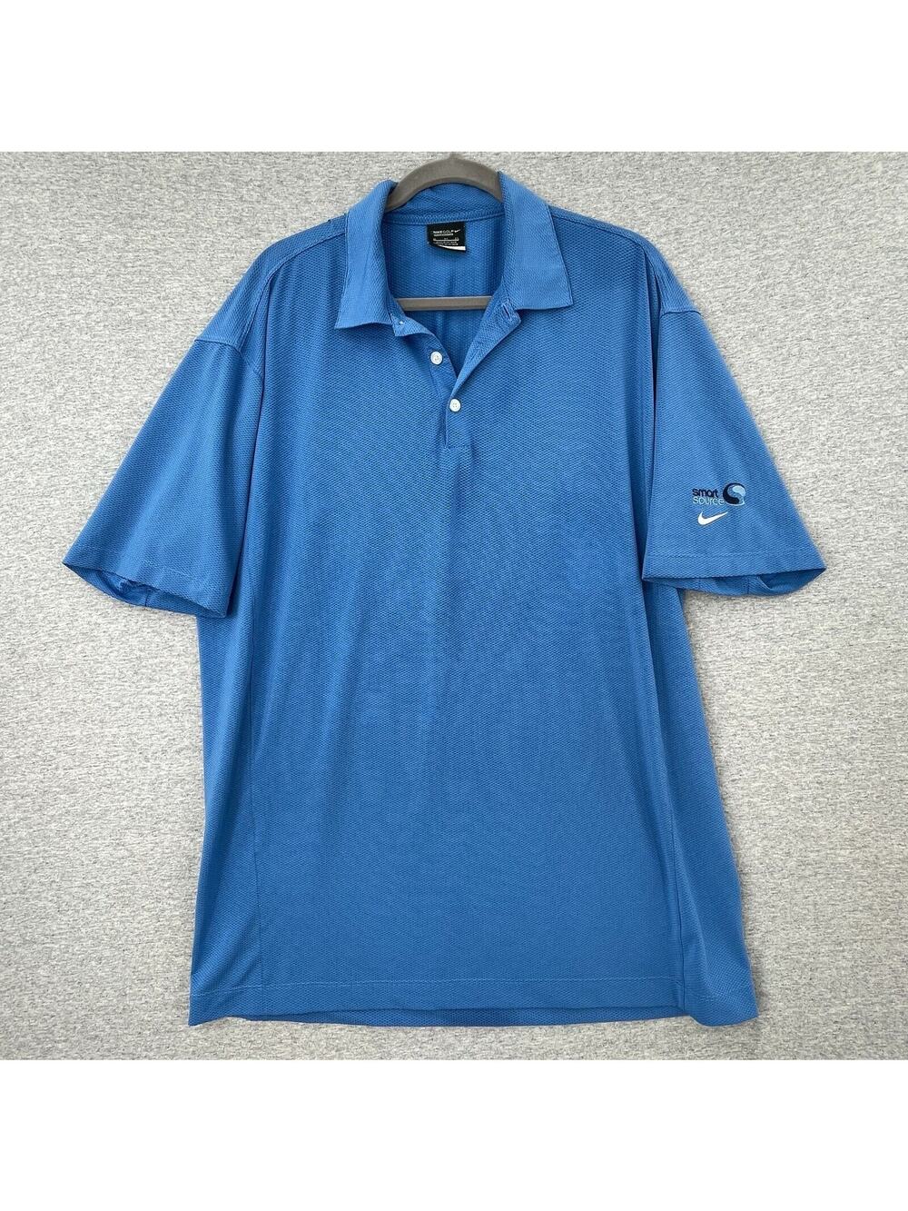 Nike Golf Shirt Mens Extra Large Blue Dri Fit Polo Short Sleeve Smart Source